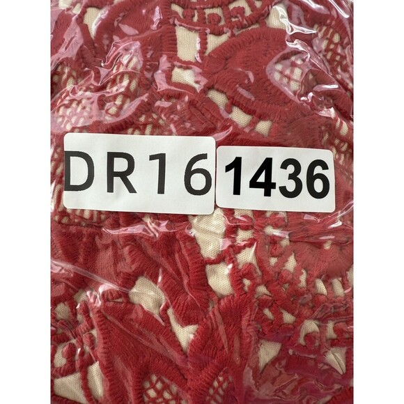 WOMEN RED DRESS FLAPPER LACE SHORT SLEEVE ZIPPER CASUAL SIZE S - Picture 10 of 10